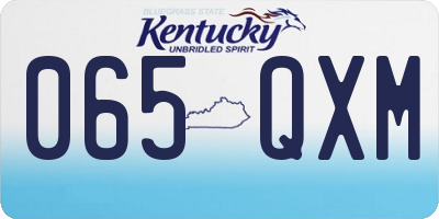 KY license plate 065QXM