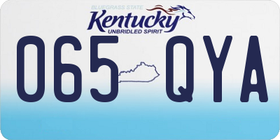 KY license plate 065QYA