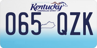 KY license plate 065QZK