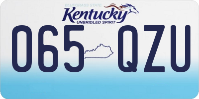 KY license plate 065QZU