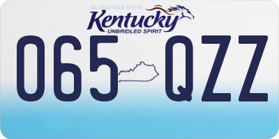 KY license plate 065QZZ