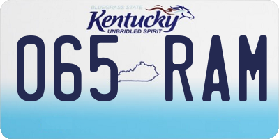 KY license plate 065RAM