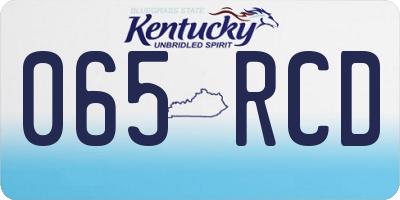 KY license plate 065RCD