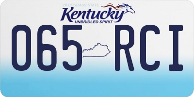 KY license plate 065RCI