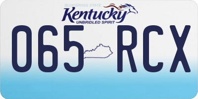 KY license plate 065RCX