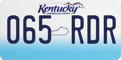 KY license plate 065RDR