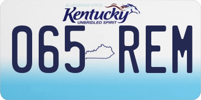 KY license plate 065REM