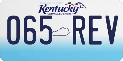 KY license plate 065REV