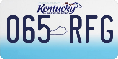 KY license plate 065RFG