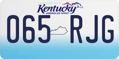 KY license plate 065RJG