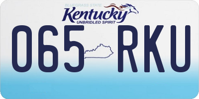 KY license plate 065RKU