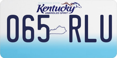 KY license plate 065RLU