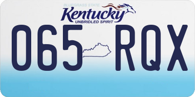 KY license plate 065RQX