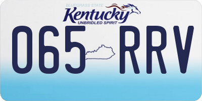 KY license plate 065RRV