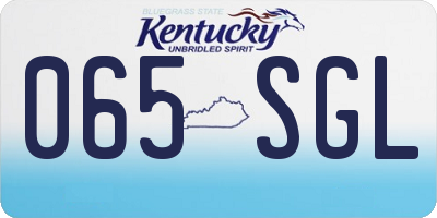 KY license plate 065SGL