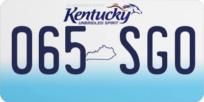 KY license plate 065SGO