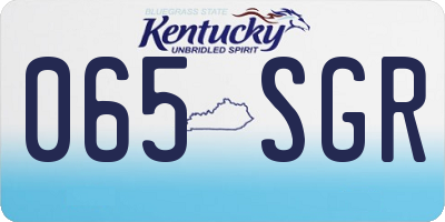 KY license plate 065SGR