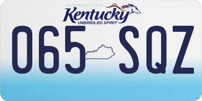 KY license plate 065SQZ