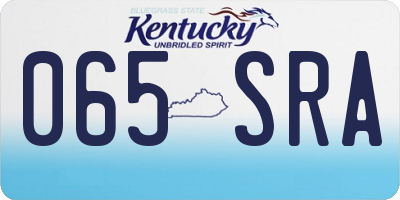 KY license plate 065SRA