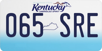 KY license plate 065SRE