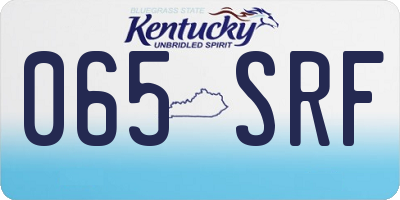 KY license plate 065SRF