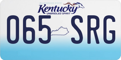 KY license plate 065SRG