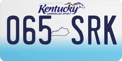 KY license plate 065SRK