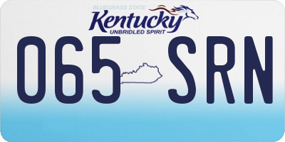 KY license plate 065SRN