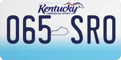 KY license plate 065SRO