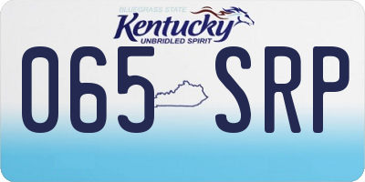 KY license plate 065SRP