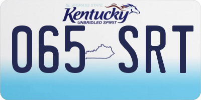 KY license plate 065SRT