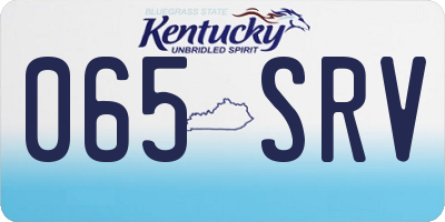 KY license plate 065SRV