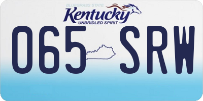 KY license plate 065SRW