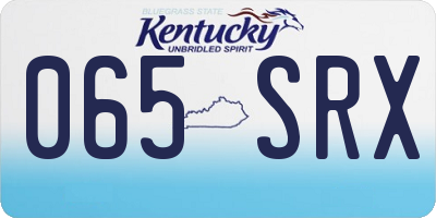 KY license plate 065SRX