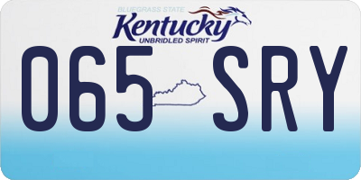 KY license plate 065SRY