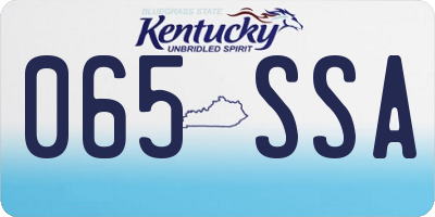 KY license plate 065SSA