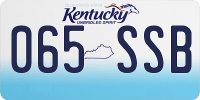 KY license plate 065SSB