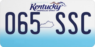 KY license plate 065SSC
