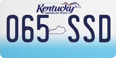 KY license plate 065SSD