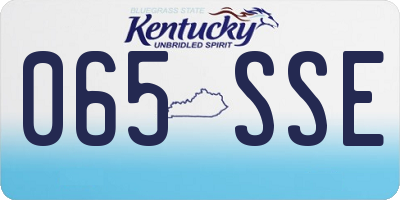 KY license plate 065SSE