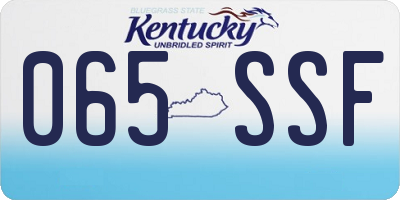 KY license plate 065SSF