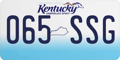 KY license plate 065SSG
