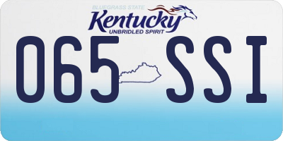KY license plate 065SSI