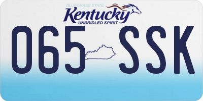 KY license plate 065SSK
