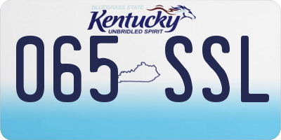 KY license plate 065SSL