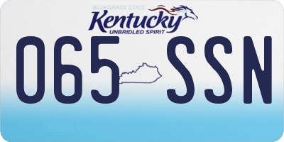 KY license plate 065SSN