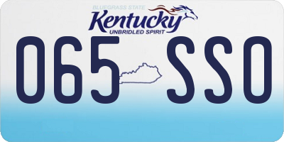 KY license plate 065SSO