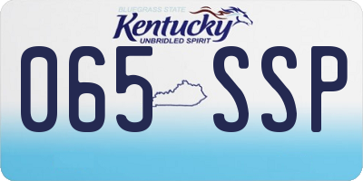 KY license plate 065SSP
