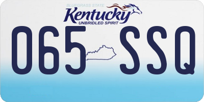 KY license plate 065SSQ