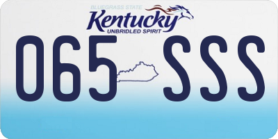 KY license plate 065SSS